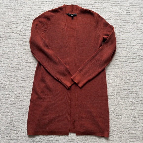 Cyrus Rust Orange Brown Open Front Cardigan Women's Size Small Lightweight Layer - Picture 11 of 13